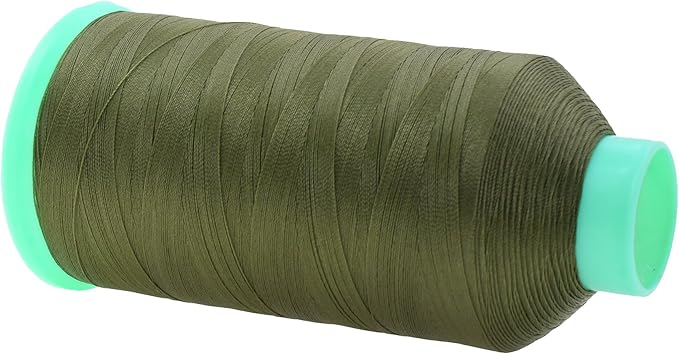 Mandala Crafts Size 46 210D T45 Bonded Nylon Thread - Olive Drab 2843 YDs Tex 45 Heavy Duty Sewing Threads for Leather, Jeans, Weaving, Outdoor Marine Upholstery