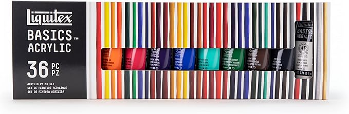 Liquitex BASICS Acrylic Paint Set, 36 x 22ml (0.74-oz) Tube Paint Set