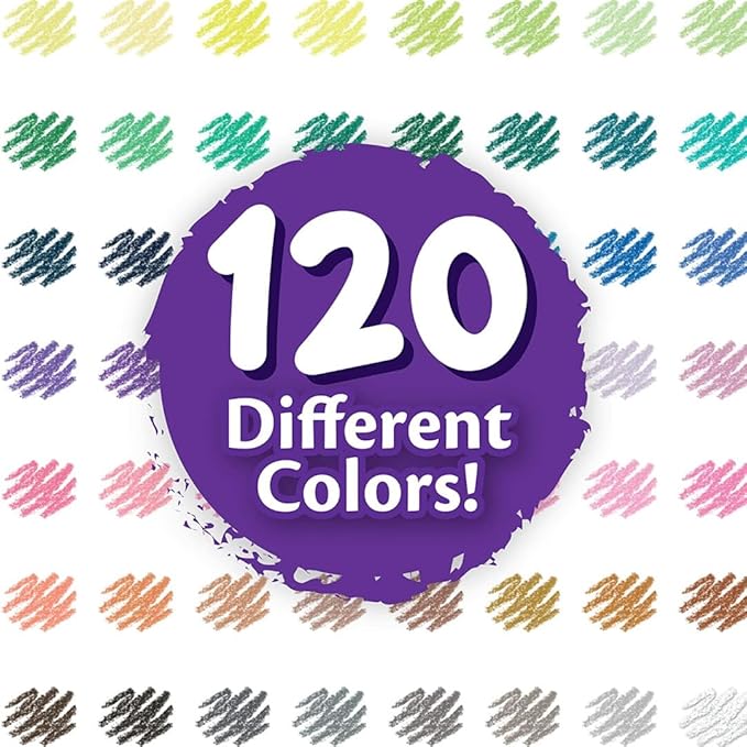 Crayola Colored Pencils Set (120ct), Coloring Book Pencils, Kids Classroom Art Supplies, Bulk Colored Pencils, Presharpened, Gifts for Kids, Ages 3, 4, 5