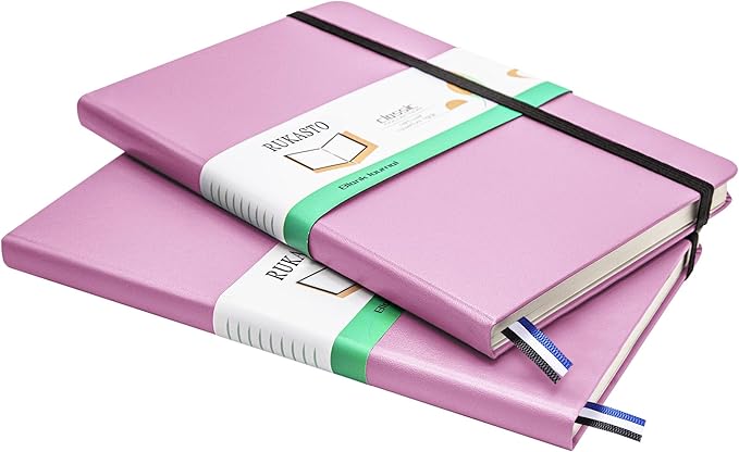 Hardcover Notebook Blank Journal Sketchbook for Drawing, Medium 5.5 by 8.4 Inch, 100 GSM Thick Paper (Pink, Plain)