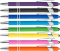 PASISIBICK 8 Pieces Ballpoint Pens with Stylus tip, 2-in-1 Stylus Retractable Ballpoint Pen, Metal Stylus Pen for Touch Screens, 1.0 mm Black Ink