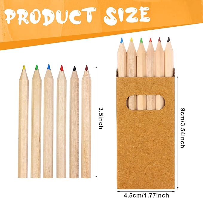 100Packs/600Pcs Colored Pencils Bulk Mini Drawing Pencils Set for Kids, 3.5inch Short Fat Color Pencils for Adult Coloring Books, Classroom School Drawing Birthday Wedding Party Favors (600)