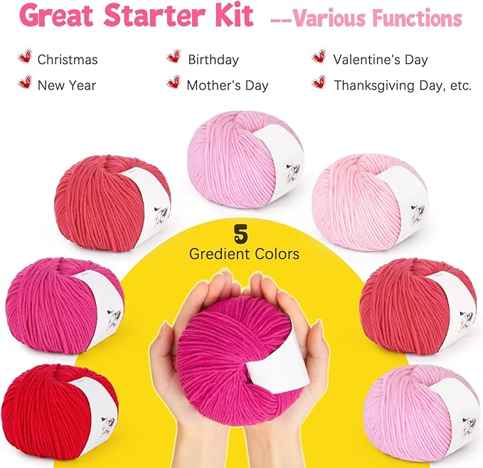 Katech 20 Skeins Cotton Yarn for Crocheting-55% Cotton 45% Acrylic-4 Medium (Worsted)-Super Soft Milk Cotton Yarn-Great Crochet and Knitting Starter Kit for Colorful Craft（Color C）