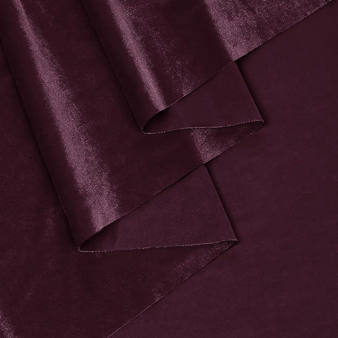 KKJIAF Grape Purple Stretch Velvet Fabric 60 Inch Wide, 1 Yard Soft Stretchy Fabric for Sewing Clothes, Apparel, Costume, Crafts - 90% Polyester 10% Spandex