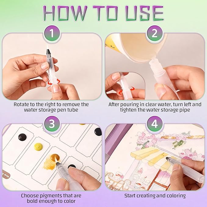 2026 New Creative Stress Relief Kit Watercolor Workbook, DIY 3-Fold Watercolor Painting Pad for Beginners & Enthusiasts, All-in-One Travel Art Kit (A Set)