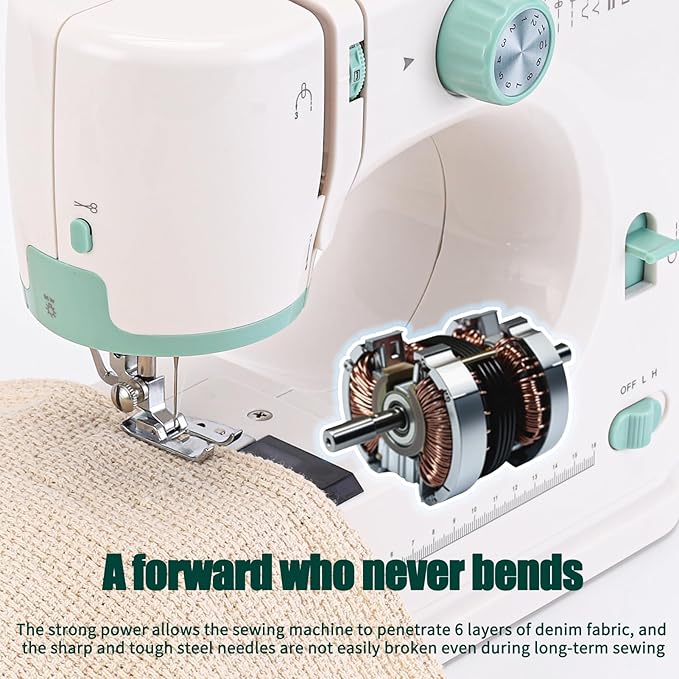 WINB Sewing & Quilting Machine with 12 Built-in Stitches – Lightweight Portable Free Arm Design for Mending Clothes, DIY Quilting, and Small Projects | Beginner-Friendly Home Sewing Kit