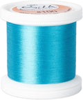 YLI Threads Silk Thread – 100 wt Fine Japanese Silk for Appliqué, EPP, and Quilting - Bright Aqua