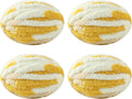 Chunky Yarn for Hand Knitting, No7 Thick Yarn, 250Grams 32Yards, Pack of 4, Perfect for Knitters and Crafters (Turmeric Yellow Off-White)