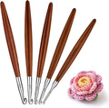 Lunarm 5pcs Crochet Hooks Set, Ergonomic Aluminum Crochet Hook with Wood Handle in Size 3mm 4mm 5mm 6mm 7mm for Arthritic Hands DIY Craft Knitting Bouquets, Blankets, Hats, Gloves from Various Yarns