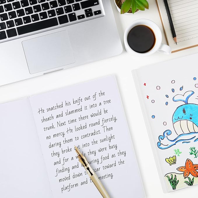 6 Pack White Hardcover Blank Book 7x10 inch, Hardcover Blank Book for Students to Write Stories, Blank Draw Sketchbooks Journal (White, 22 Sheets/ 44 Pages Each)