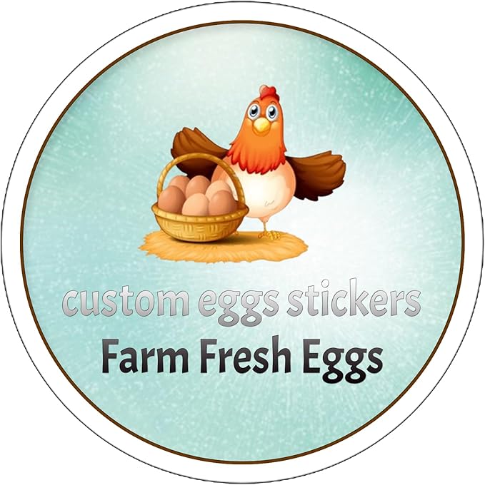2,2.5,3,3.5,4inch Custom Egg Carton Labels Sticker Farm Fresh Eggs Cartons Sticker Label, Customized Egg Stickers， Custom retrun Egg Carton Label (5)