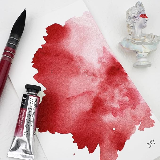 PHOENIX Professional Watercolor Paint Single Tube - 0.47 Fl Oz / 14ml - Phoenix Red Deep