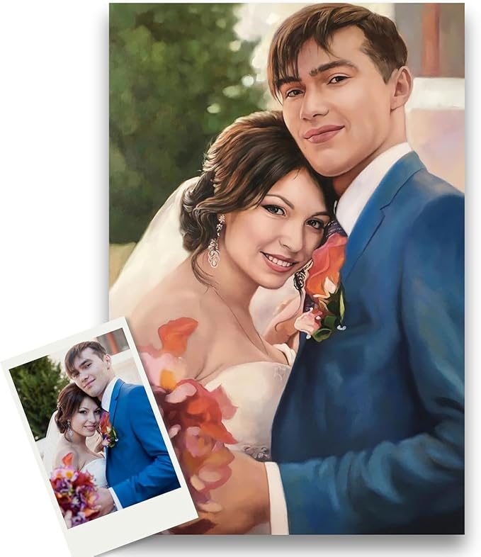 Paint Your Life Custom Hand-Painted Oil Portrait from Photo to Painting