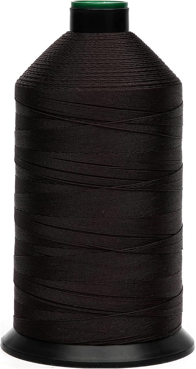 Extra Strong Bonded Nylon Thread #138 Tex135 – 16 OZ, 3000yds, Versatile Stitching Solution for Leather, Upholstery, Canvas Repair and More (Dark Brown)