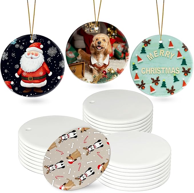 Sublimation Ornament Blanks for Christmas Tree Decor - Double Sided DIY Handmade Crafts (25)