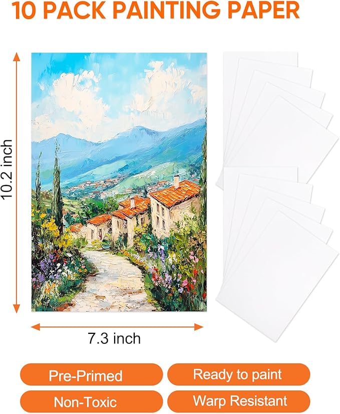 Yeeart Acrylic Paint Set, 52 Piece Professional Painting Supplies Kit with Wood Easel and Paiting Paper, 24 Colors Acrylic Paint, 2 * 10 Brushes, Premium Paint Kit