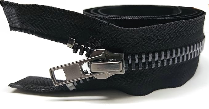 Leekayer #10 28 Inch Separating Jacket Zipper Black Nickel Metal Zipper Heavy Duty Metal Zippers for Jackets Sewing Coats Crafts (28" Nickel)