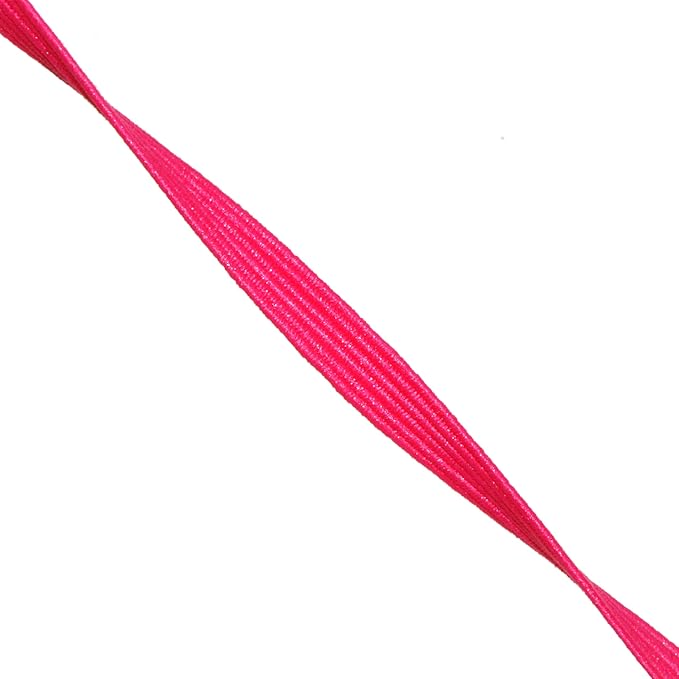 Mandala Crafts 6mm 50 Yds Roll of Hot Pink Elastic Bands for Sewing - 1/4 Flat Elastics Cord - 1 4 Inch Braided Stretch Straps for Crafting