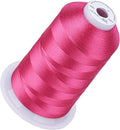Simthread 5500Yds Embroidery Thread, 5000M High-Yardage 40WT 100% Polyester Thread – 170+ Vivid Colors, High-Speed Rated – Compatible with Brother, Singer, Janome & More - Passion Pink S078