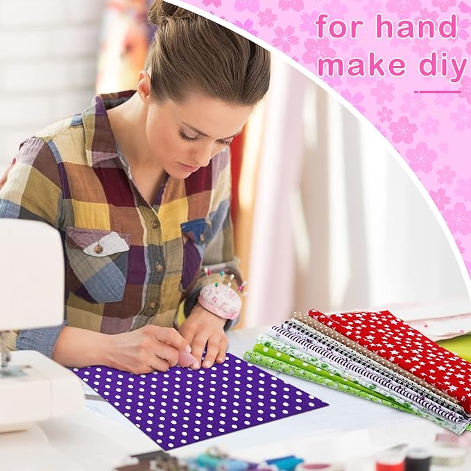 40 Pcs 10 x 10 Inches Cotton Fabric Bundle Squares Precut Fabric Squares Multi Color Floral Fat Sheets for Craft DIY Quilting Sewing(Fresh Patterns)