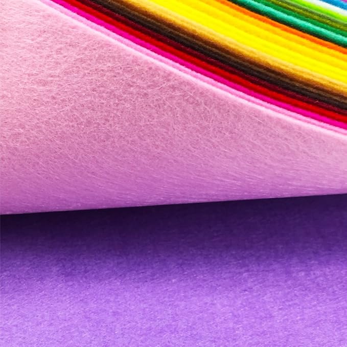 flic-flac 44PCS/88PCS Assorted Color Felt Fabric Sheets Patchwork Sewing DIY Craft 1mm Thick … (25cm * 25cm, 44pcs)
