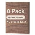 Rowood Walnut Plywood Sheets,8 Pack 12x16x1/8inch,Thin 3mm Unfinished Plywood for Laser Cutting & Engraving,DIY Adult Craft Project Kits for Ornaments,Wood Burning