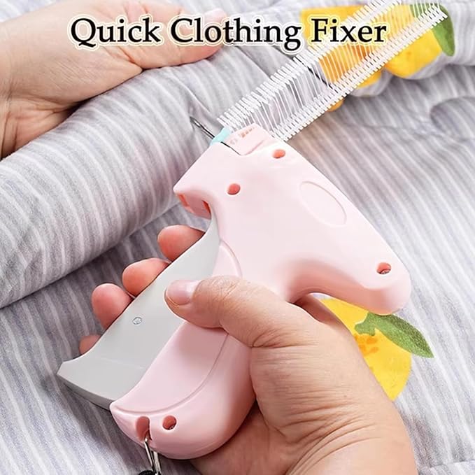 Portable Hemming Tool, Handheld Portable Sewing Machine, Includes 5 Needles, 1000 White Glue Needles& 1000 Black Glue Needles, For Quick Hemming & Repairs (Purple)