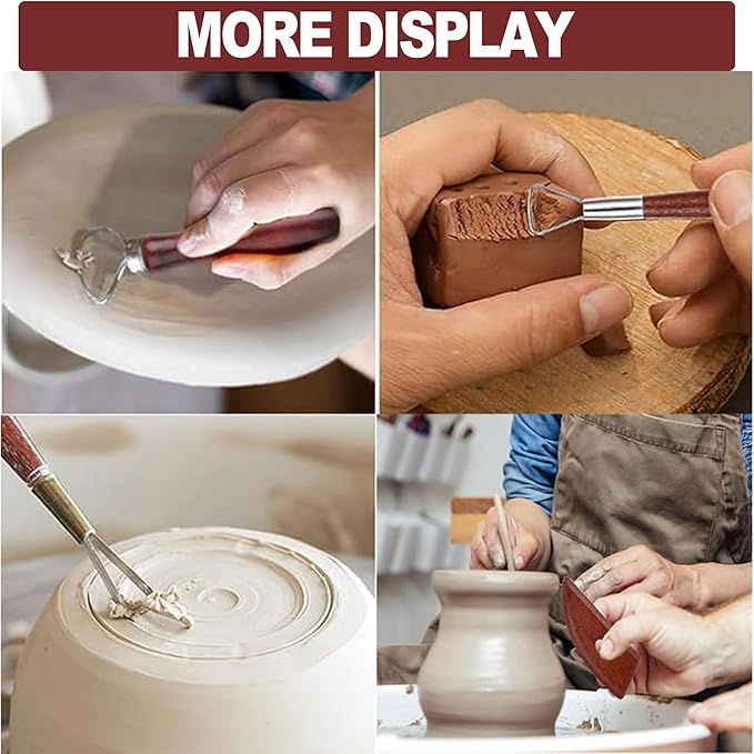 LINPHCEY 14-Piece Clay Sculpting Tools Set Perfect for Polymer Air Dry Modeling Clay Beginners & Professionals Ideal for DIY Pottery & Ceramics Tools for Clay Sculpey Sculpting & Crafting