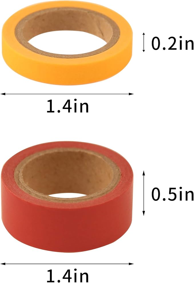 CCINEE 48 Roll Washi Tapes, Washi Masking Decorative Tapes for DIY Decor Planners Scrapbooking Adhesive School Party Supplies