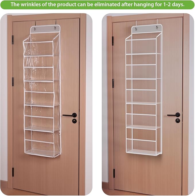 KEEGH Hanging Yarn Storage Organizer, Over Door Knitting and Crochet Storage Organizer with 5 Layer Clear Compartments, Hanging Yarn Holder for Crochet Hooks, Knitting Needles, Yarn Balls
