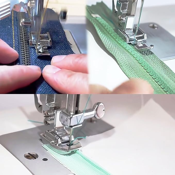 Zipper Foot and Invisible Zipper Foot 1/4" Quilting Patchwork Presser Foot for All Low Shank Snap-On Singer, Brother, Babylock, Euro-Pro, Janome,More Sewing Machines (Set5-Zipper Feet)