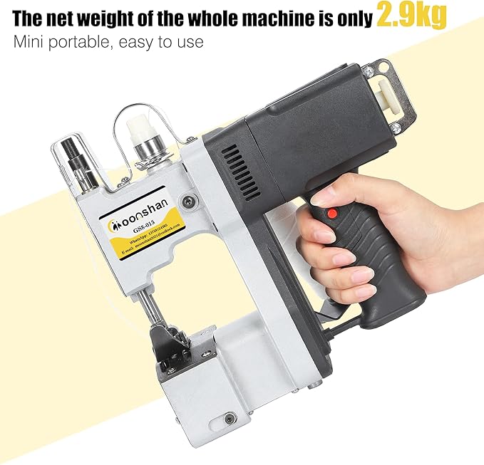 Bag Sewing Machine 2s/bag Bag Closing Machine Portable Bag Closer 6.4Lbs Automatic Woven Bag Sewer Packing Machine for Packing Bags Non-woven Fabrics Leather