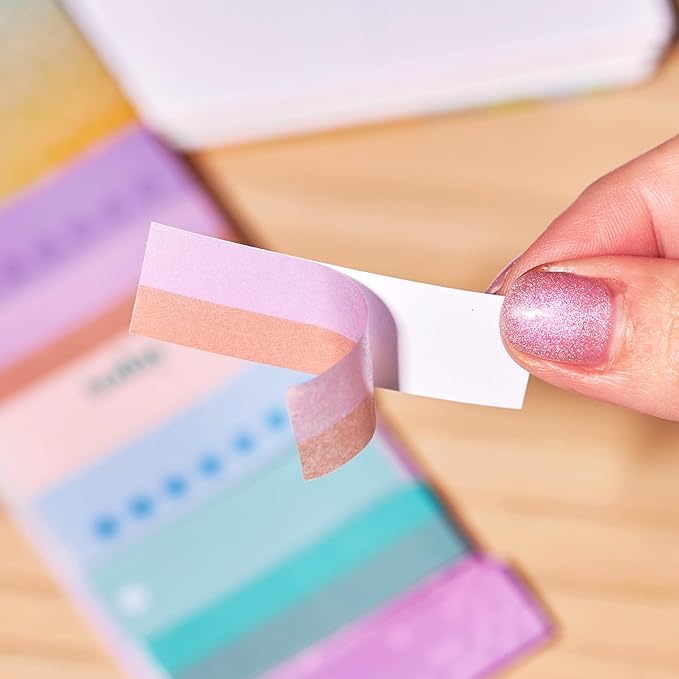Colorful Washi Tape Sticker Pack | Set Reminders, Goals, and Tasks, in Style. 6 Designs, 10 Stickers Each, 60 Washi Strips Total