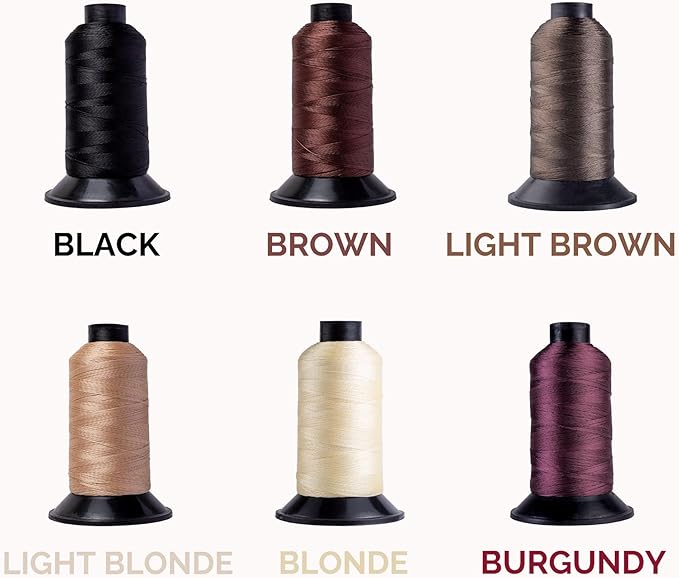 Big Kizzy Black 250m Nylon Thread for Hair Extensions, Sew in Human Hair Weft and Wigs - Non-Slip and Comfortable Hold for Hand and Machine Tied Weft