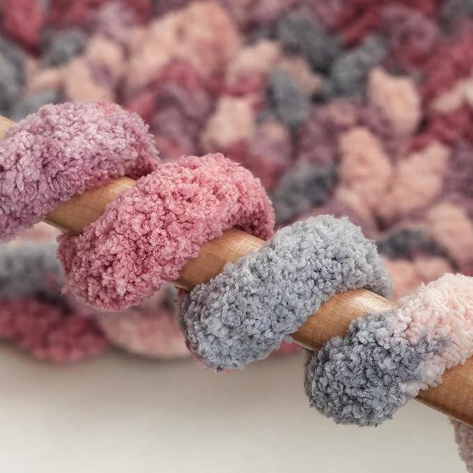 Jumbo Chunky Yarn for Hand Knitting - Super Thick Chenille Chunky Yarn for Crocheting - Extra Soft Bulky Fluffy Blanket Big Yarns 8 Jumbo Pack (27yds,8 oz Each Skein)