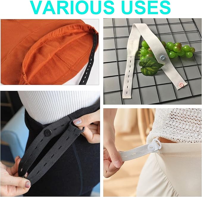 Flat Sewing Band Spool with Buttonholes, Elastic Stretchable, Ideal for DIY Waistbands and Necklines (Black & White, 3/4" × 5 Yds Each)