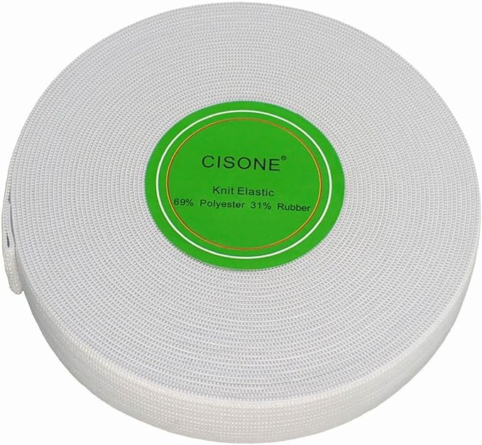 Knit Elastic 3/4 Inch Wide White Heavy Stretch High Elasticity Knit Elastic Band 10 Yards