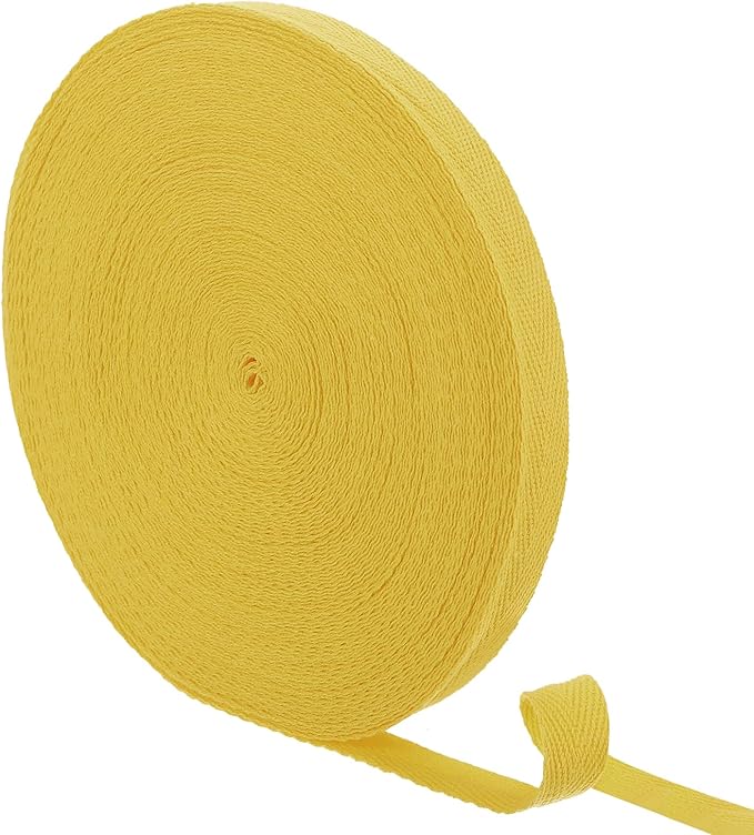 uxcell 23 Yards Cotton Twill Tape, 5/8-inch Herringbone Webbing Ribbon Bias Binding Tapes for Clothes Sewing, DIY Crafting (Ginger)