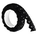 Black Self-Adhesive Lace Washi Tape – 2 Yards Cotton Fabric Ribbon Trim (1.5cm Width),Decorative Crochet Lace Sticky Tape for DIY Crafts,Scrapbooking,Card Making,Wedding Album & Embellishment Projects