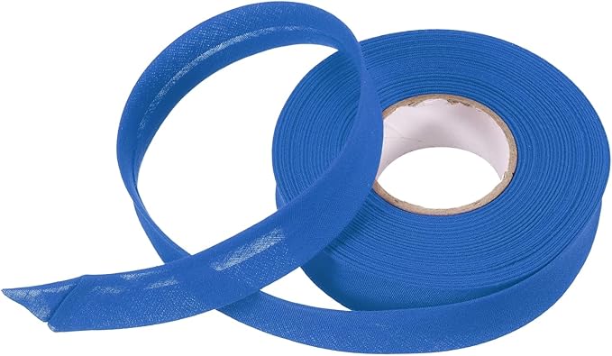 MECCANIXITY 3/4 Inch Single Fold Bias Tape Polyester Continuous Bulk Bias Tape for Sewing, Seaming Quilting Hemming Binding Crafts (Bright Blue 10 Yards)