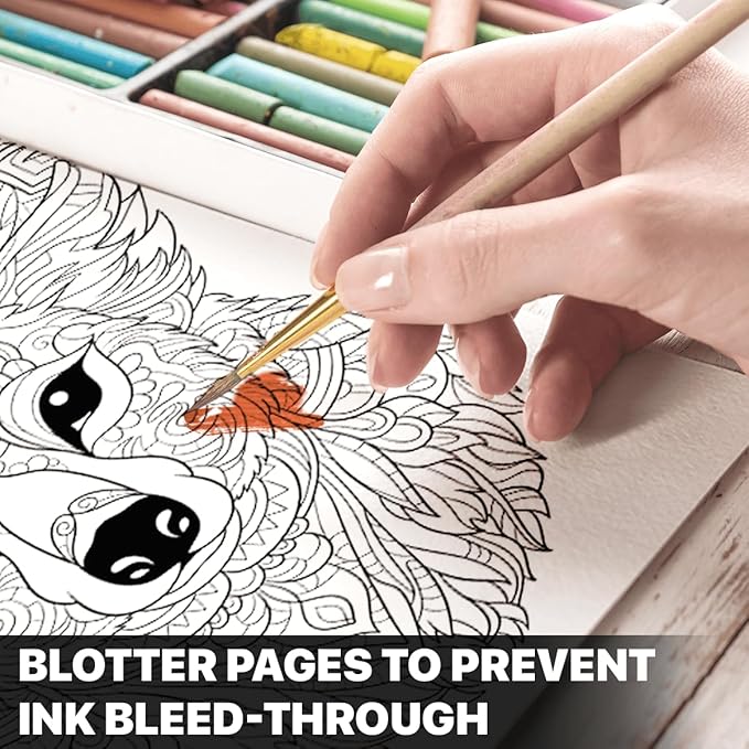 SOUTHERN LOTUS Animal Patterns Spiral Coloring Book Wirebound Hardcover Papers With Relaxing Animals Mandala Drawings Color Pages For Adults Women Seniors Mindfulness Relaxation Anxiety Relief