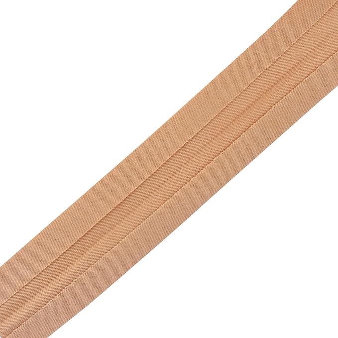Mandala Crafts 55 Yards 1/2 Inch Tan Double Fold Bias Tape for Sewing - Bias Binding Tape for Quilting Binding, Hemming, Seam, and Fabric Piping