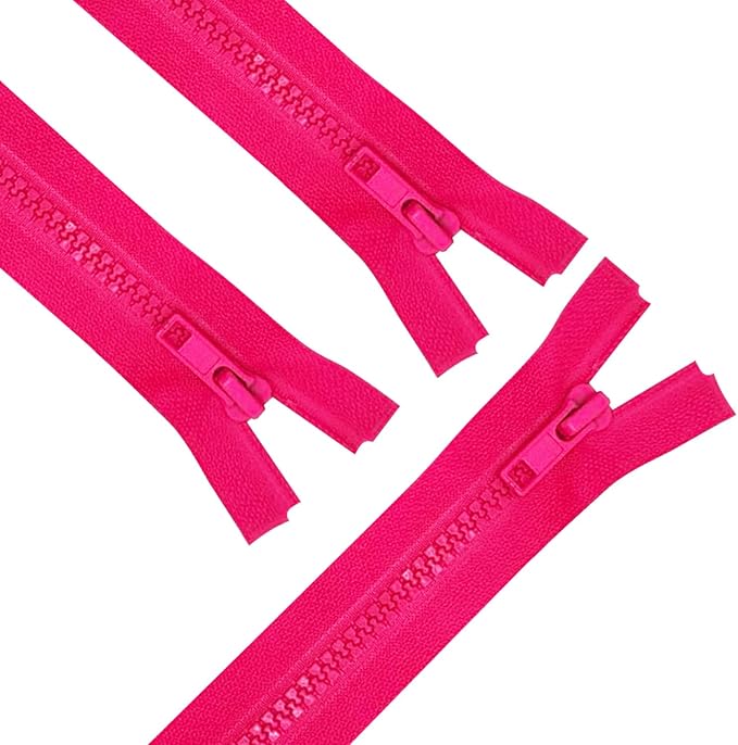 ANPURZII 3PCS #5 44 Inch Magenta Separating Jacket Zippers for Sewing Coats, Molded Plastic Bulk Zippers(Magenta 44" 3PCS)