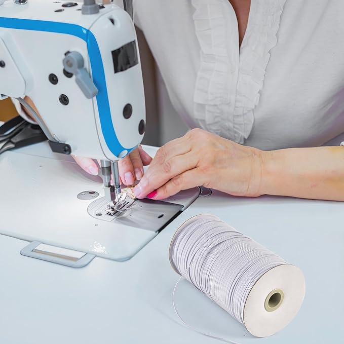 Coopay 300 Yards Length 1/8" Width Elastic Bands Flat Elastic Cord Rope Heavy Stretch Spool Knit for Sewing DIY Projects, Arts & Crafts (White, 1/8 Inch)