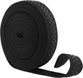Mandala Crafts 1 Inch Elastic Silicone Gripper Tape for Clothing - 10 Yds Dotted Non Slip Elastic Band for Sewing - Black Silicone Flat Fabric Stretchy Ribbon Straps