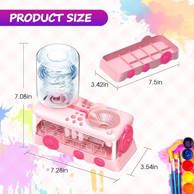 2025 Upgraded Paint Brush Cleaner Tool,Brush Rinser Cup Painting Running Water Circulation Art Supplies for Acrylic,Watercolor and Water Based Creative Gift for Adult Artist and Kids