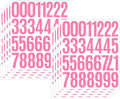 10 Sheets Vinyl Mailbox Number Stickers - Self-Adhesive Address Labels for Cars, House Doors, Windows & Metal Mailboxes (Pink, 2 inch)