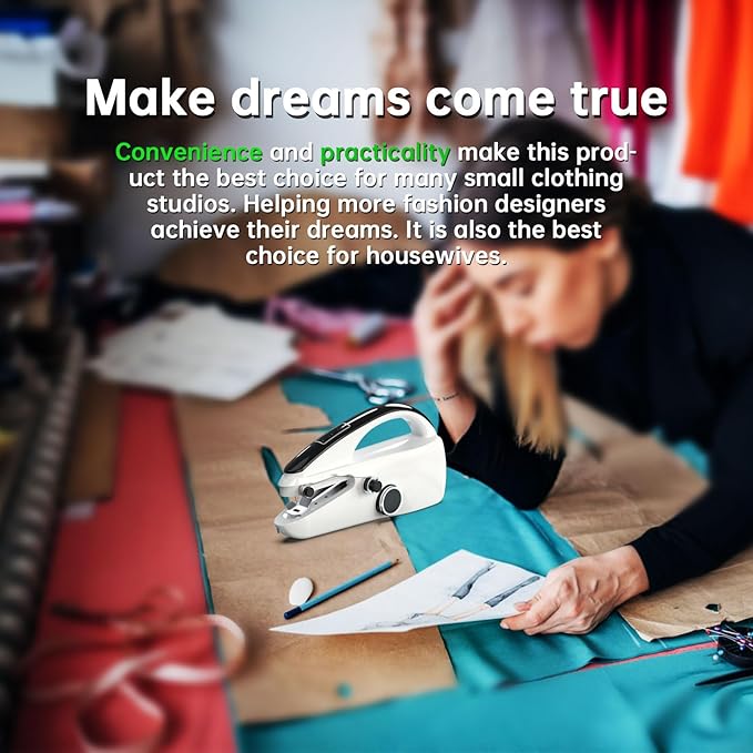 Handheld sewing machine,easy to use, electric sewing machine，fast sewing speed, Easy sewing of clothes and fabrics, suitable for beginners DIY