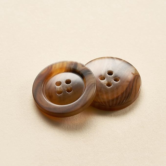 Sewing Buttons - Craft Buttons, 5 Sizes of 100 Pcs Versatile Buttons for Sewing, DIY Projects and Holiday Decoration (Light Brown)