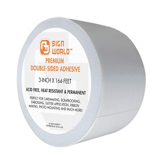 Best 3" Ultra-Thin Permanent Double-Sided Tape for Arts, Crafts, Photography, Scrapbooking, Tear-by-Hand, Paper Backing, Documents, All Purpose (3-Inch by 164-Feet/55 Yards)
